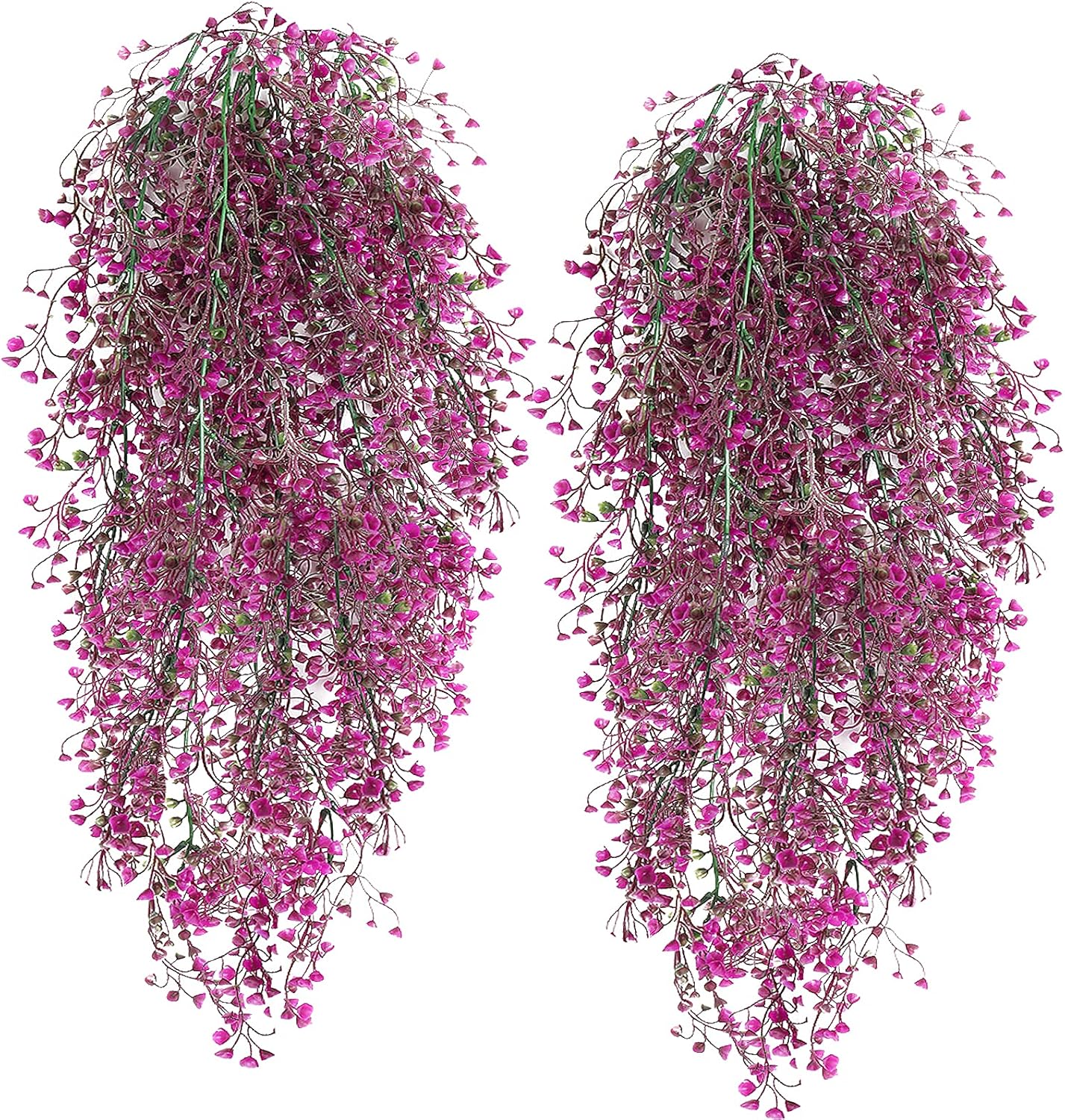 Vine Plant Fake 4 Pcs Ferns Plants Large Faux Artificial Hanging Plants Wall Plants Fake Ivy Room Decor Home Garden Wedding Party Indoor Outdoor Decorations(Purple 4P) - Image 11