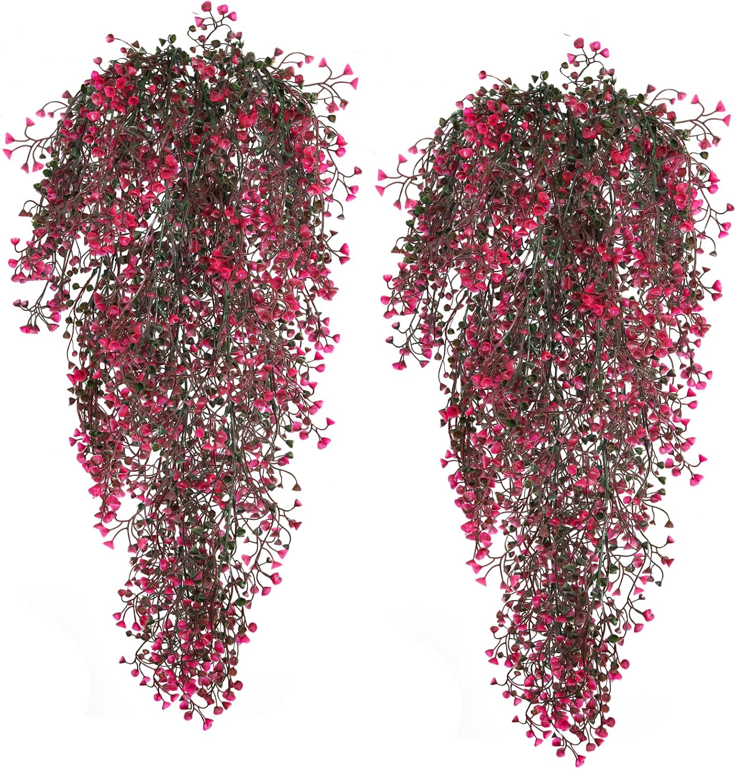 Vine Plant Fake 4 Pcs Ferns Plants Large Faux Artificial Hanging Plants Wall Plants Fake Ivy Room Decor Home Garden Wedding Party Indoor Outdoor Decorations(Purple 4P) - Image 20