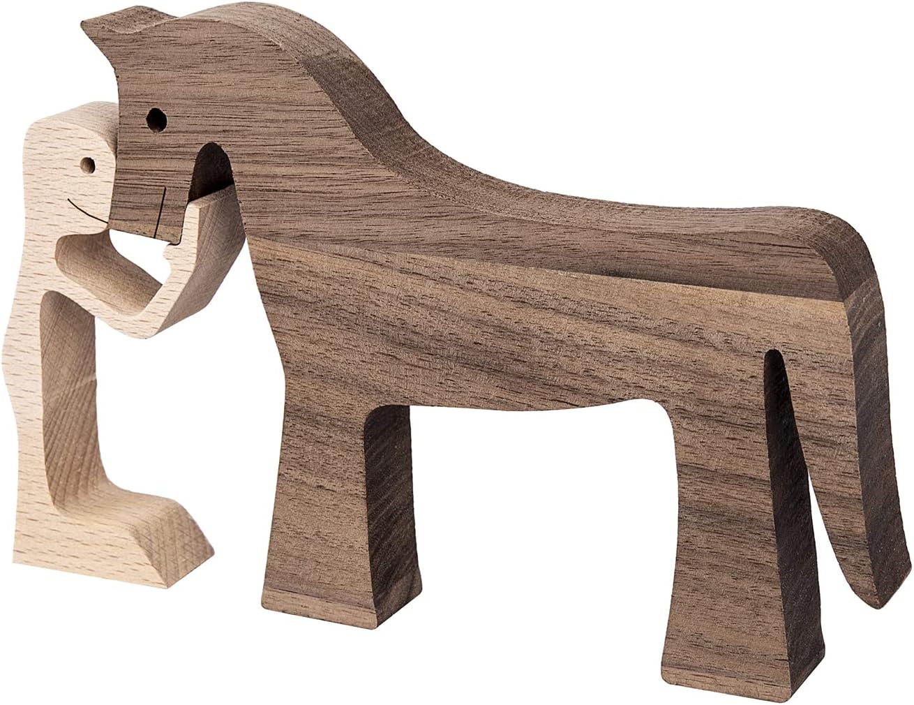 Wooden Sculptures Handmade Accents Craft Figurine for Home Decor Accents, Woman and Dog Wooden Statue, Animal Sculptures Collection, Gift for Men Women Natural ECO Friendly Large Size 10x6x0.8 inches - Image 10