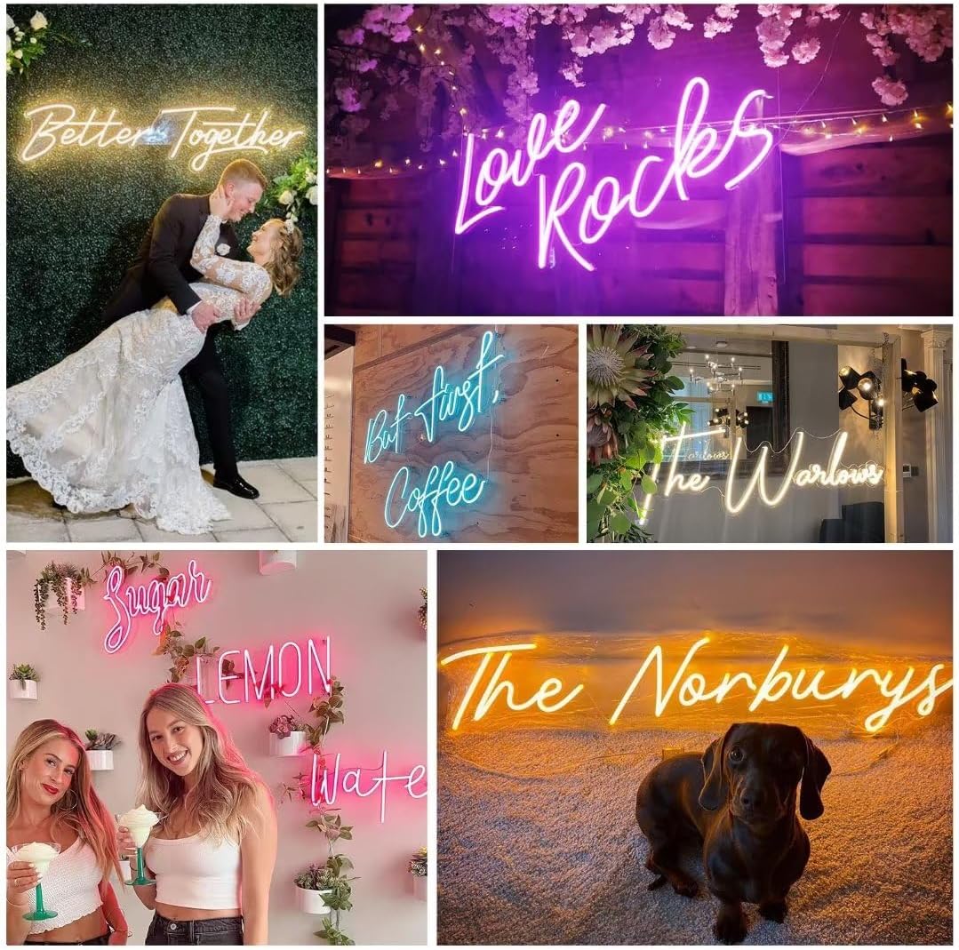 Zookao Neon Signs Customizable,Better Together Neon Signs for Wall Decor,Custom Neon Signs Dimmable LED Neon Sign for Wedding Party Business Logo,Custom Gifts for Birthday - Image 3